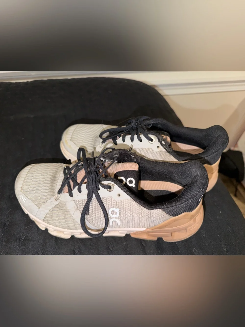 On Running Cloud Trainers in Beige and Black